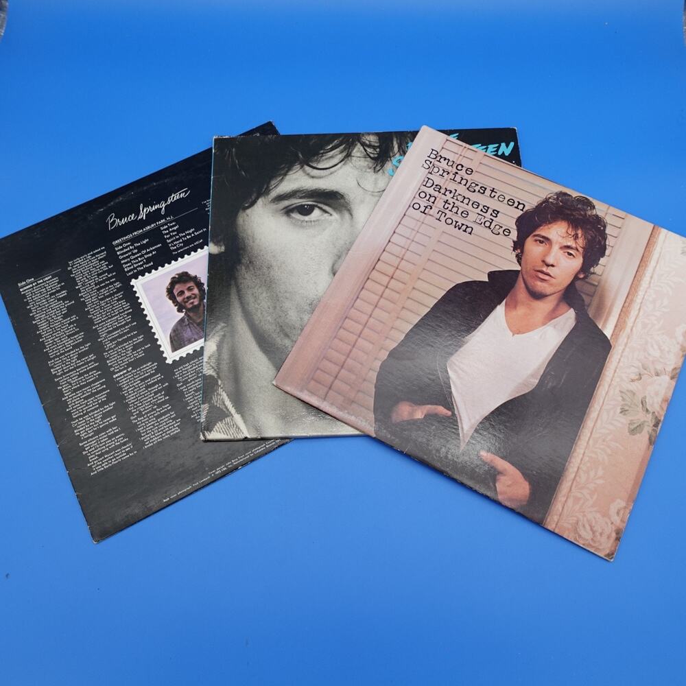 Bruce Springsteen Vinyl LP Lot 3 The River Darkness on the Edge Greetings Asbury